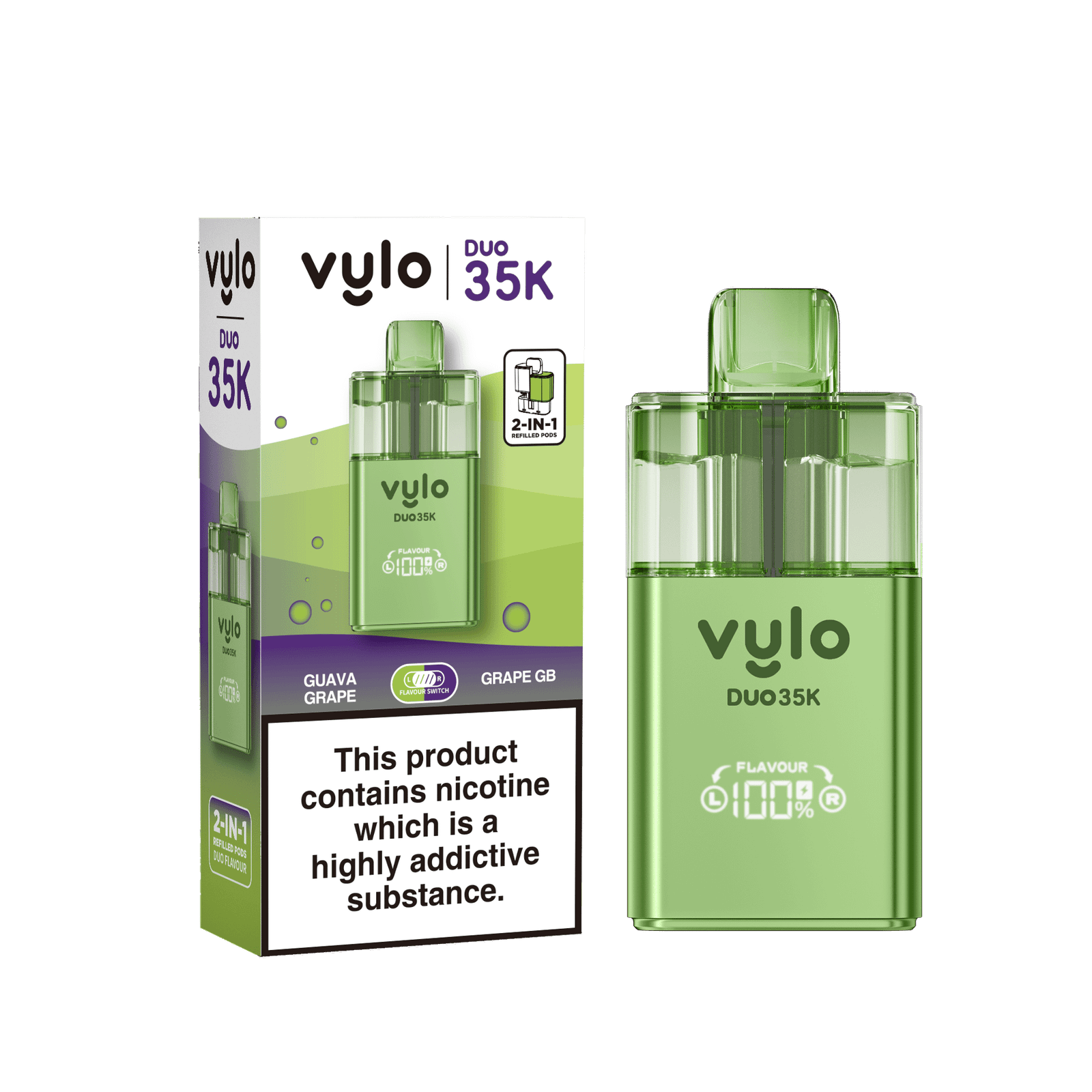 vylo duo 35k prefilled 2 in 1 pod vape box of 5 guava grape grape gb ukvaperwholesale.png vylo duo 35k prefilled 2 in 1 pod vape box of 5 guava grape grape gb ukvaperwholesale.png